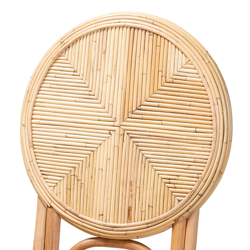 bali & pari Carita Modern Bohemian Natural Brown Rattan Dining Chair