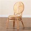 bali & pari Carita Modern Bohemian Natural Brown Rattan Dining Chair