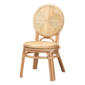 bali & pari Carita Modern Bohemian Natural Brown Rattan Dining Chair