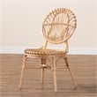 bali & pari Iris Modern Bohemian Natural Brown Rattan Dining Chair
