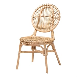 bali & pari Iris Modern Bohemian Natural Brown Rattan Dining Chair