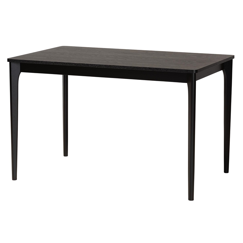 Baxton Studio Dannon Cream Fabric and Black Finished Wood 5-Piece Dining Set