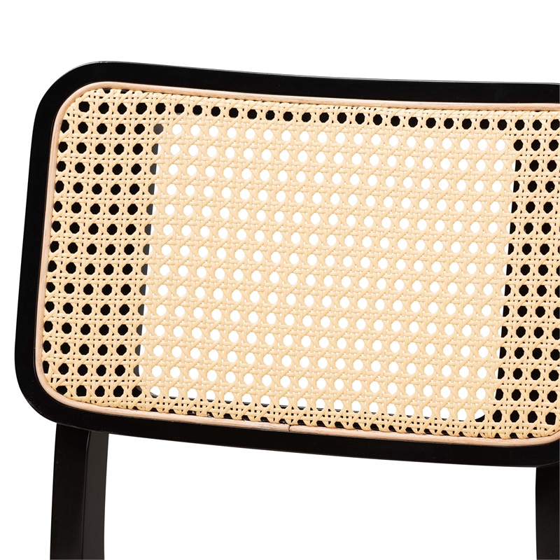 Baxton Studio Dannon Cream Fabric and Black Finished Wood 5-Piece Dining Set