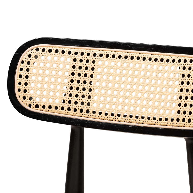 Baxton Studio Tarana Cream Fabric and Black Finished Wood 5-Piece Dining Set