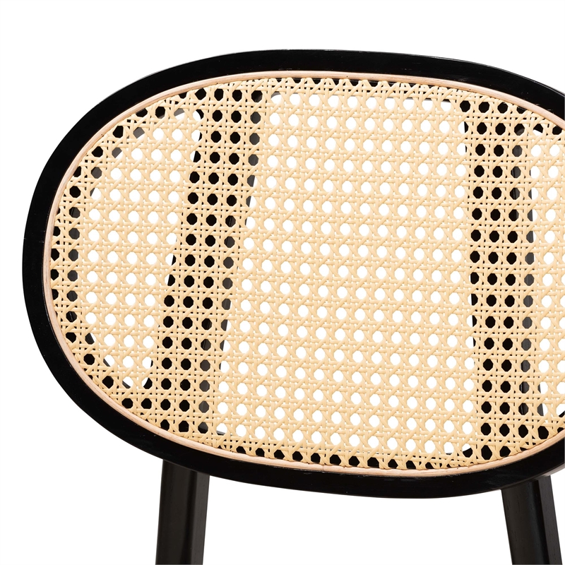 Baxton Studio Darrion Cream Fabric and Black Wood 7-Piece Dining Set