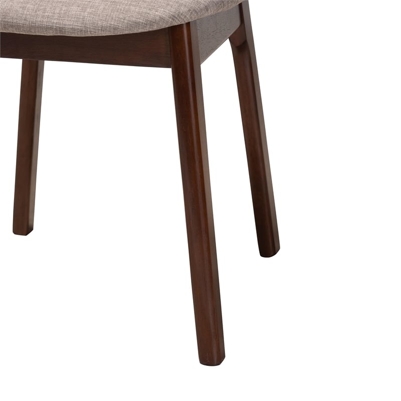 Baxton Studio Darrion Grey Fabric and Walnut Brown Wood 7-Piece Dining Set