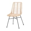 Baxton Studio Manhattan Rattan and Natural Oak Wood 5-Piece Dining Set