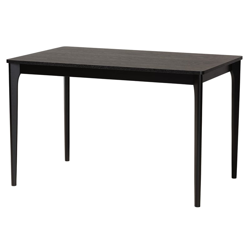 Baxton Studio Sabelle Black Finished Wood and Rattan 5-Piece Dining Set