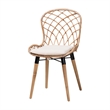 Baxton Studio Sabelle Greywashed Rattan and Brown Wood 5-Piece Dining Set