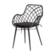 Baxton Studio Ballerina Black Finished Wood and Rattan 5-Piece Dining Set