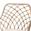 Baxton Studio Ballerina Gray Rattan and Brown Mahogany Wood 5-Piece Dining Set