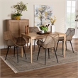 Baxton Studio Ballerina Gray Rattan and Black Metal 5-Piece Dining Set