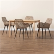 Baxton Studio Ballerina Gray Rattan and Black Metal 5-Piece Dining Set