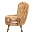 Baxton Studio Nagoya Rattan Lounge Chair with Curved Backrest in Brown