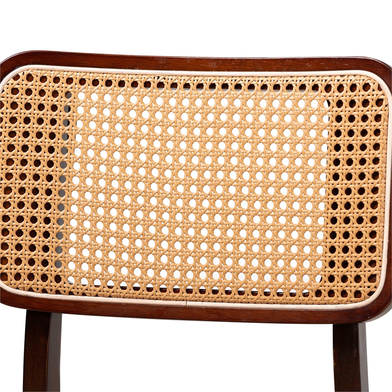 Baxton Studio Dannon 5-Piece Fabric & Wood Pub Set in Gray/Walnut Brown