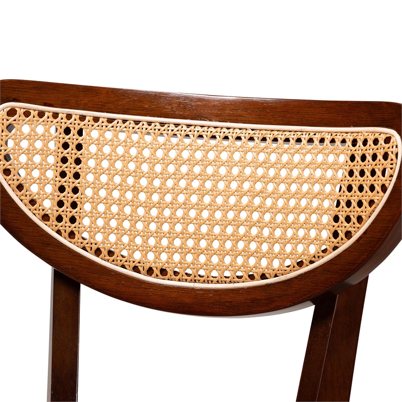 Baxton Studio Dannell 5-Piece Fabric & Wood Pub Set in Gray/Walnut Brown