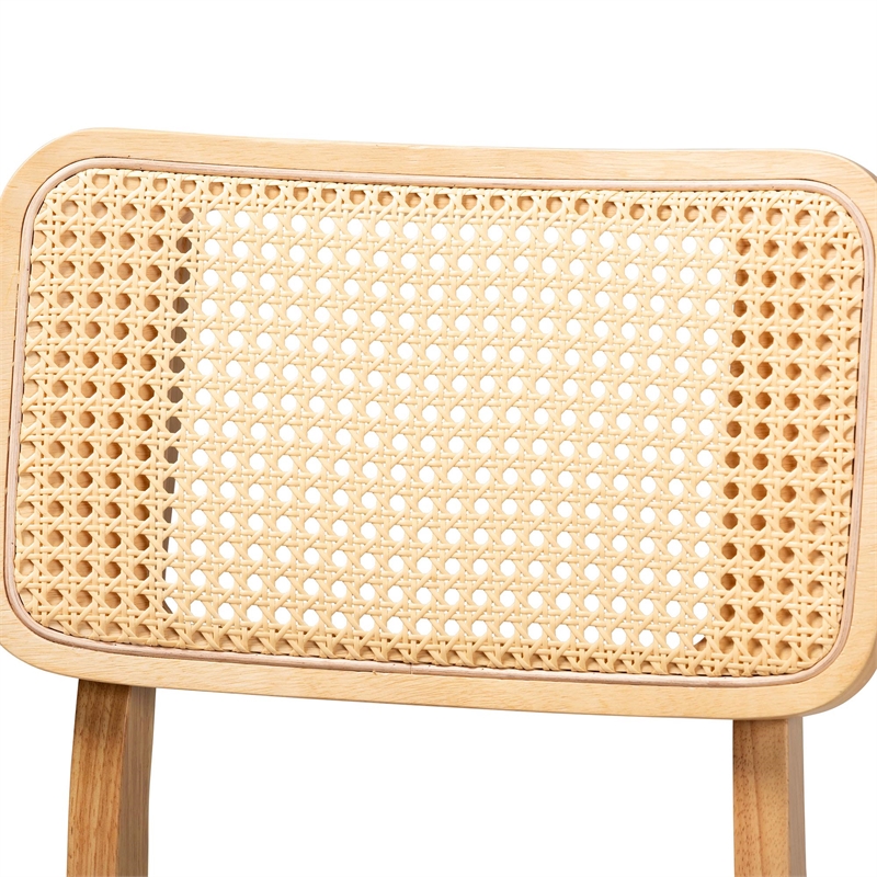 Baxton Studio Dannon 5-Piece Fabric & Wood Pub Set in Gray/Natural Oak