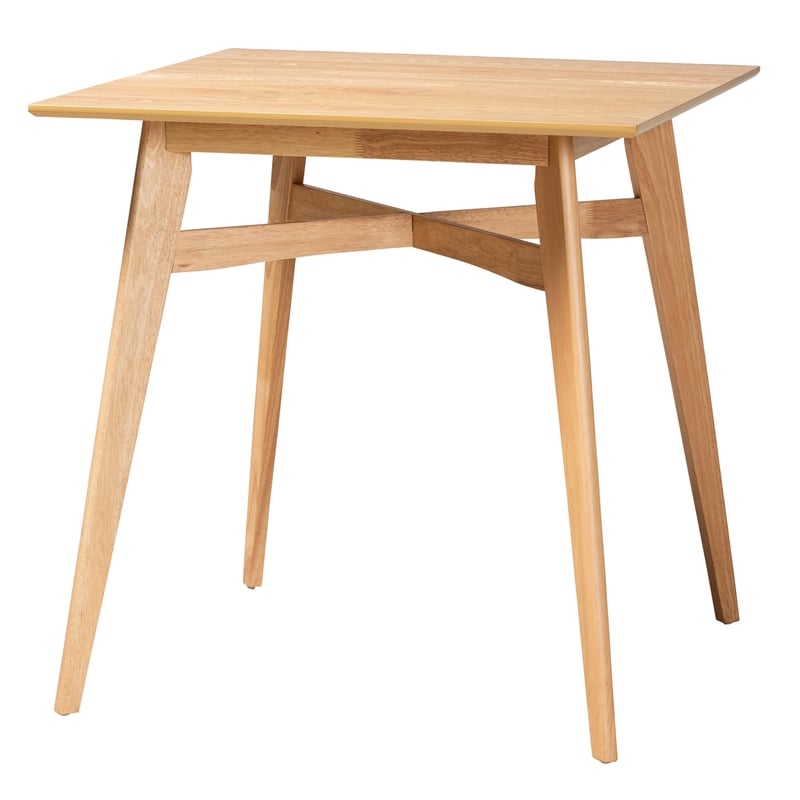 Baxton Studio Tarana 5-Piece Fabric & Wood Pub Set in Gray/Natural Oak