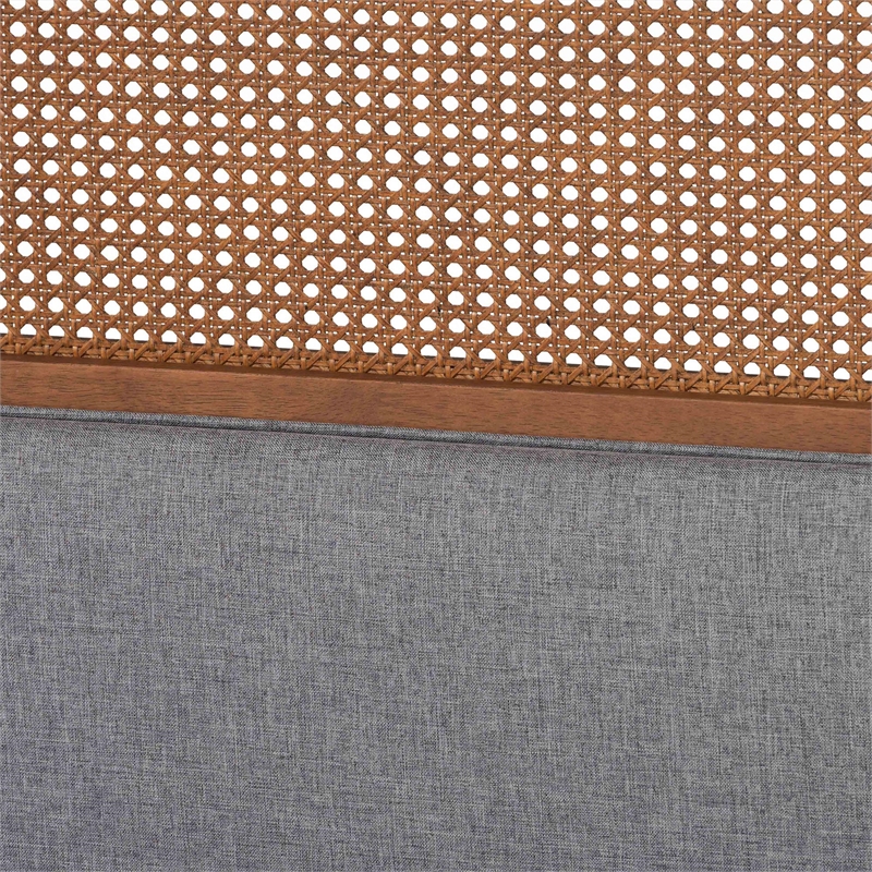 Baxton Studio Irina Fabric & Wood King Size Platform Bed in Gray/Ash Walnut