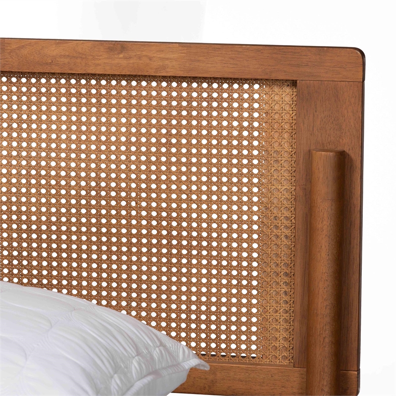 Baxton Studio Gardwin Mid-Century Wood Queen Size Platform Bed in Ash Walnut