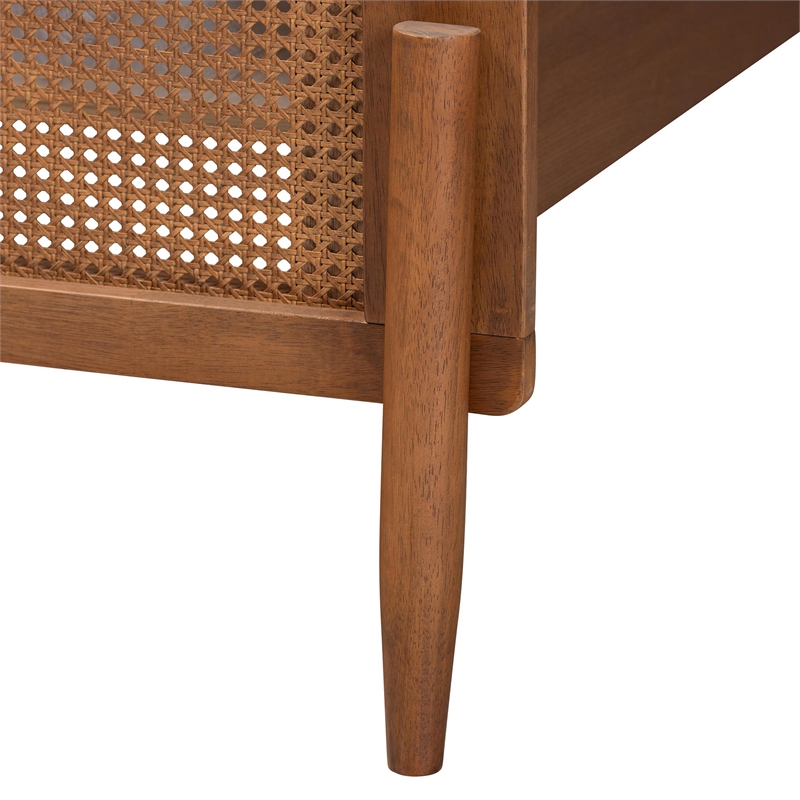 Baxton Studio Gardwin Mid-Century Wood Queen Size Platform Bed in Ash Walnut