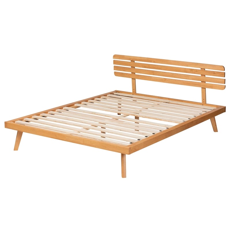 Baxton Studio Joaquin Wood Queen Size Platform Bed in Rustic Brown