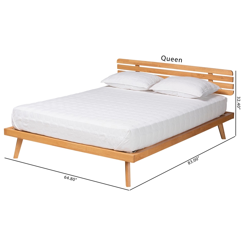 Baxton Studio Joaquin Wood Queen Size Platform Bed in Rustic Brown
