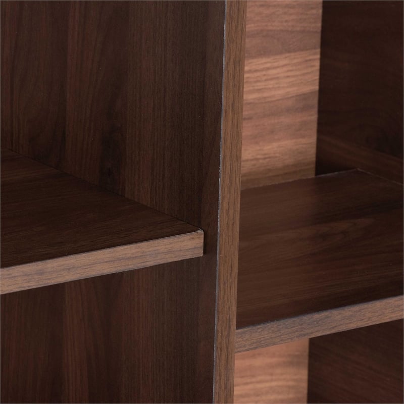 Baxton Studio Paricia 7-Shelf Wood Shoe Cabinet in Walnut Brown