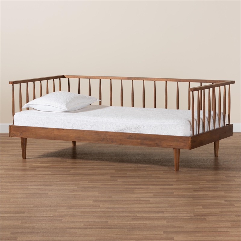 Baxton Studio Matilda Modern Ash Walnut Finished Wood Twin Size Daybed