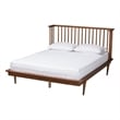 Baxton Studio Flint Modern Ash Walnut Finished Wood King Size Platform Bed