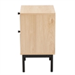 Baxton Studio Sherwin Brown and Black 2-Drawer End Table with Rattan Accent