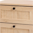 Baxton Studio Sherwin Brown and Black 2-Drawer End Table with Rattan Accent