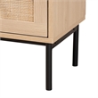 Baxton Studio Sherwin Brown and Black 2-Drawer End Table with Rattan Accent