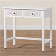 Baxton Studio Yelena Traditional White Finished Wood 2-Drawer Console Table