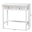 Baxton Studio Yelena Traditional White Finished Wood 2-Drawer Console Table
