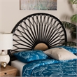 Baxton Studio Perenna Two-Tone Black and Brown Rattan King Standalone Headboard