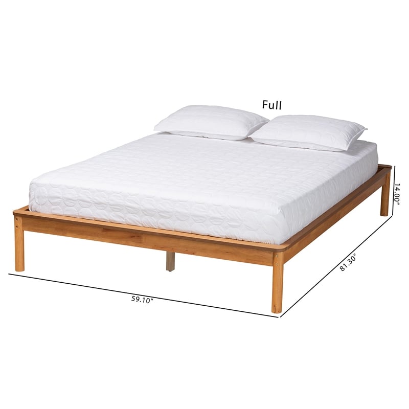 Baxton Studio Efren Modern Honey Oak Finished Wood Full Size Bed Frame