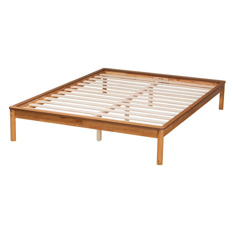 Baxton Studio Efren Modern Honey Oak Finished Wood King Size Bed Frame