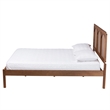 Baxton Studio Blossom Ash Walnut Wood and Rattan Queen Size Platform Bed