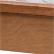 Baxton Studio Blossom Ash Walnut Wood and Rattan Queen Size Platform Bed