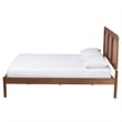 Baxton Studio Blossom Ash Walnut Wood and Rattan King Size Platform Bed