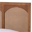 Baxton Studio Blossom Ash Walnut Wood and Rattan King Size Platform Bed