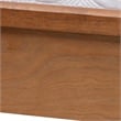 Baxton Studio Blossom Ash Walnut Wood and Rattan King Size Platform Bed