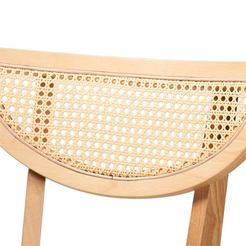 Baxton Studio Dannell Grey Fabric and Natural Oak Wood 7-Piece Dining Set