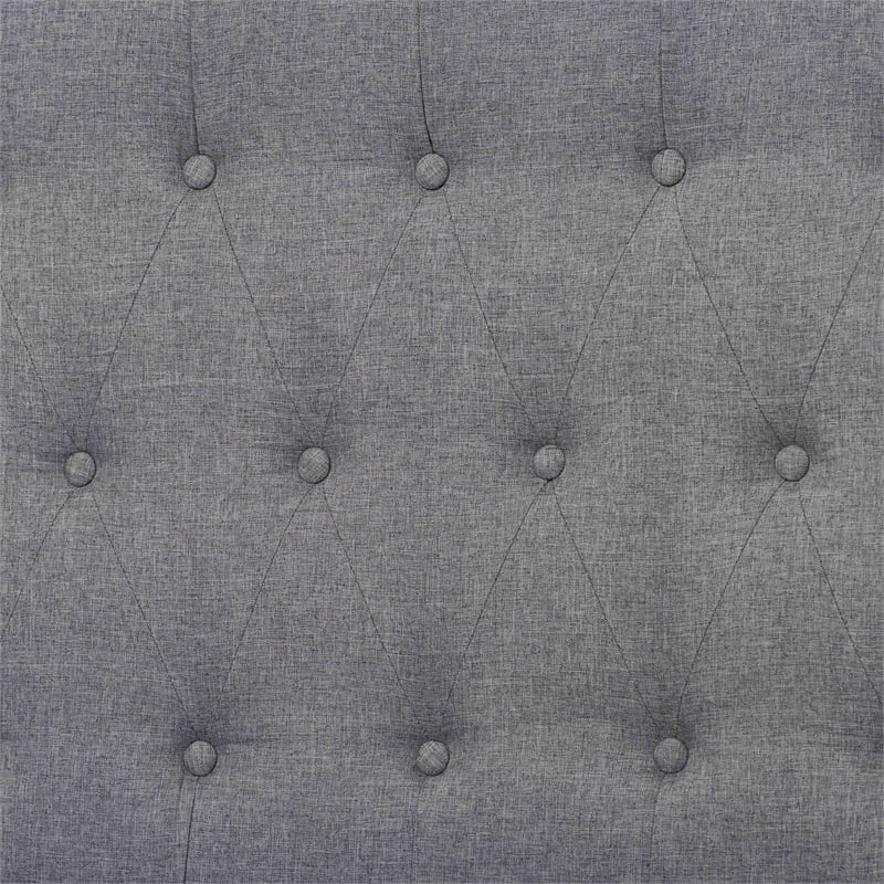 Baxton Studio Bryn Gray Fabric and Walnut Brown Wood King Size Platform Bed