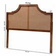 Baxton Studio Risha Ash Walnut Finished Wood and Rattan King Size Headboard