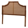Baxton Studio Risha Ash Walnut Finished Wood and Rattan King Size Headboard