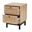 Baxton Studio Cherelle 2-Drawer Mid-Century Wood End Table in Light Brown/Black