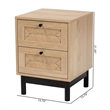 Baxton Studio Cherelle 2-Drawer Mid-Century Wood End Table in Light Brown/Black