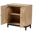 Baxton Studio Cherelle 2-Door Mid-Century Wood Storage Cabinet in Brown/Black